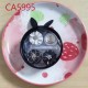 D-CA5995 2PCS BEAUTY WITH FLOWER CONTACT LENS CASE WITH MIRROR