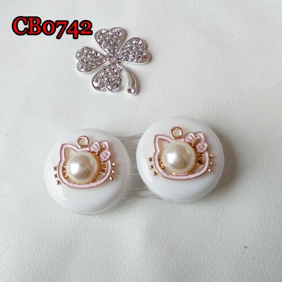 D-CB0742 PEARL HELLO KITTY CONTACT LENS CASE