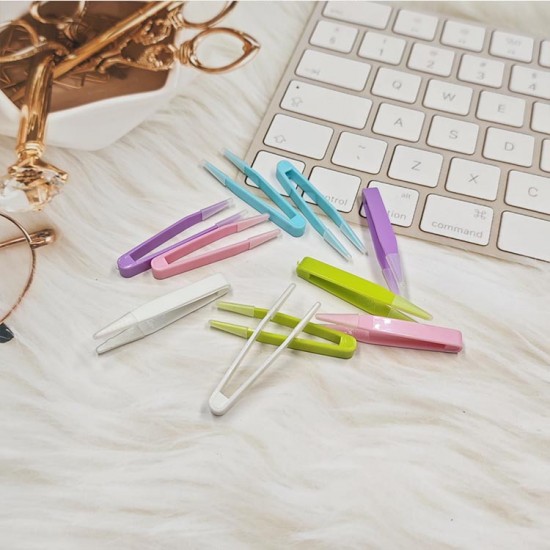 D-CW0711 (5PCS) SMALL COLORFUL SOFT CONTACT LENS TWEEZERS