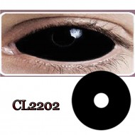 C-CL2202 22MM FULL EYE BLACK SCLERA COLOR CONTACT LENS (2PCS/PAIR)