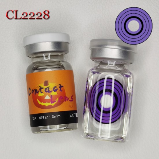 C-CL2228 22MM FULL EYE VIOLET SPRIAL SCLERA COLOR CONTACT LENS (2PCS/PAIR)