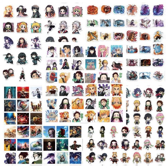 E-AE9505 250PCS/PACK DIFFERENT DEMON SLAYER ANIME PVC MIX STICKERS E-AE9505 250PCS/PACK DIFFERENT DEMON SLAYER ANIME PVC MIX STICKERS