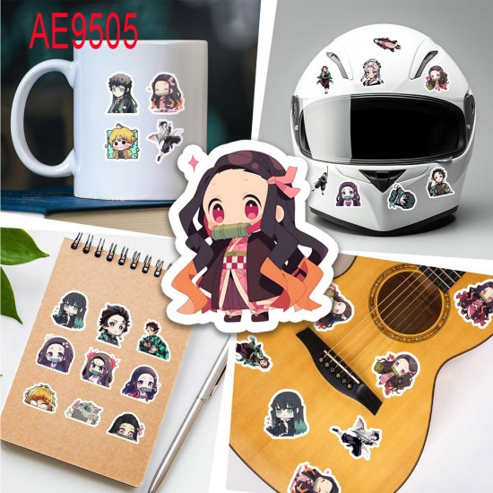 E-AE9505 250PCS/PACK DIFFERENT DEMON SLAYER ANIME PVC MIX STICKERS E-AE9505 250PCS/PACK DIFFERENT DEMON SLAYER ANIME PVC MIX STICKERS