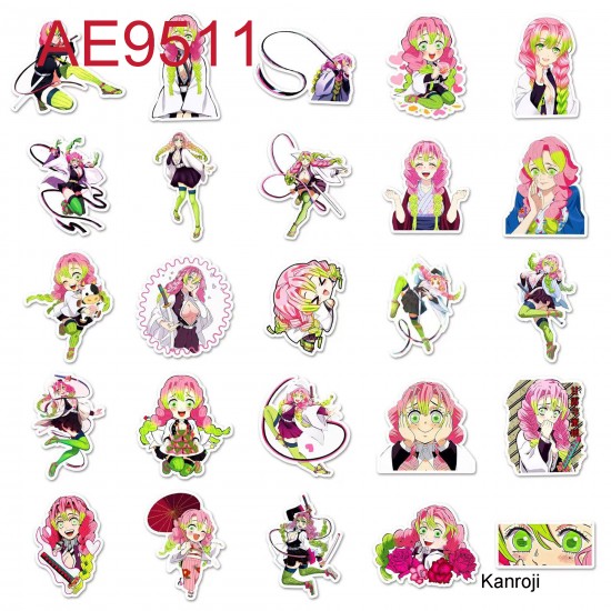 E-AE9511 50PCS/PACK DIFFERENT DEMON SLAYER KANROJI MITSURI ANIME PVC MIX STICKERS E-AE9511 50PCS/PACK DIFFERENT DEMON SLAYER KANROJI MITSURI ANIME PVC MIX STICKERS