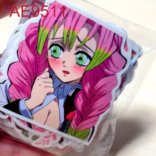 E-AE9511 50PCS/PACK DIFFERENT DEMON SLAYER KANROJI MITSURI ANIME PVC MIX STICKERS E-AE9511 50PCS/PACK DIFFERENT DEMON SLAYER KANROJI MITSURI ANIME PVC MIX STICKERS