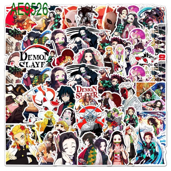 E-AE9526 50PCS/PACK DIFFERENT DEMON SLAYER ANIME PVC MIX STICKERS E-AE9526 50PCS/PACK DIFFERENT DEMON SLAYER ANIME PVC MIX STICKERS