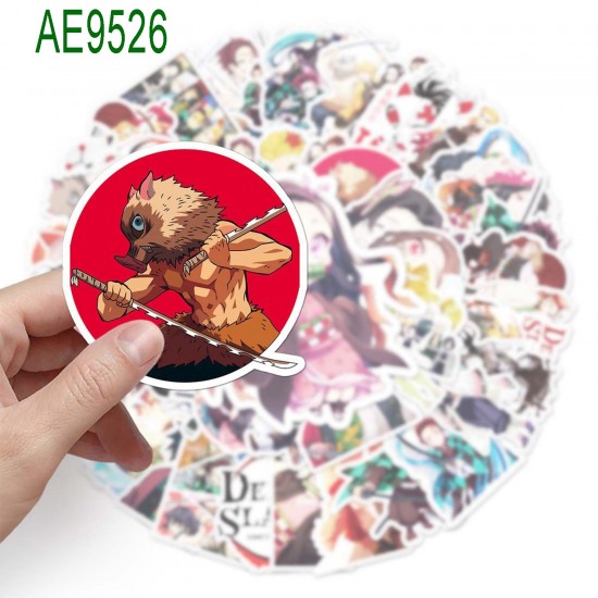 E-AE9526 50PCS/PACK DIFFERENT DEMON SLAYER ANIME PVC MIX STICKERS E-AE9526 50PCS/PACK DIFFERENT DEMON SLAYER ANIME PVC MIX STICKERS