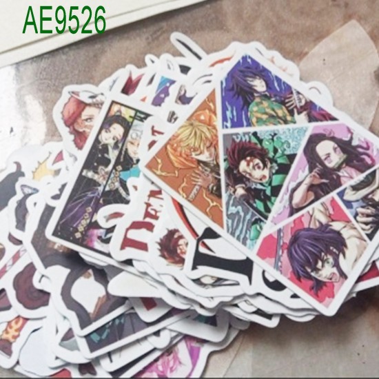 E-AE9526 50PCS/PACK DIFFERENT DEMON SLAYER ANIME PVC MIX STICKERS E-AE9526 50PCS/PACK DIFFERENT DEMON SLAYER ANIME PVC MIX STICKERS