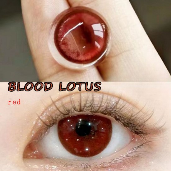 A-BLOOD LOTUS RED COSPLAY COLOR CONTACT LENS  (2PCS/PAIR)