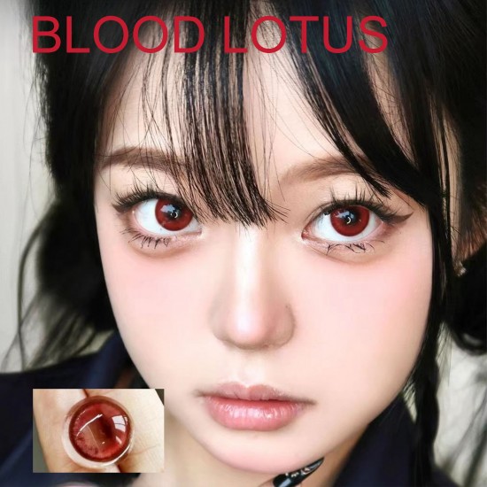 A-BLOOD LOTUS RED COSPLAY COLOR CONTACT LENS  (2PCS/PAIR)