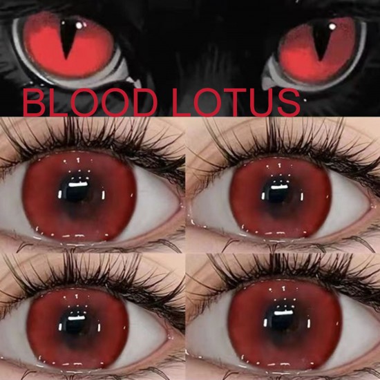 A-BLOOD LOTUS RED COSPLAY COLOR CONTACT LENS  (2PCS/PAIR)