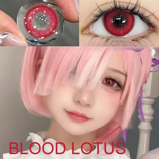 A-BLOOD LOTUS RED COSPLAY COLOR CONTACT LENS  (2PCS/PAIR)