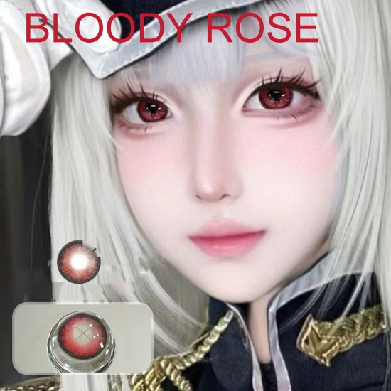 A-BLOOD ROSE RED COSPLAY COLOR CONTACT LENS  (2PCS/PAIR)