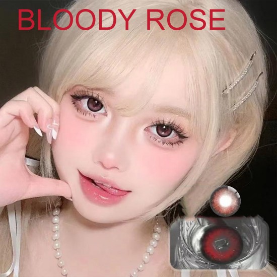 A-BLOOD ROSE RED COSPLAY COLOR CONTACT LENS  (2PCS/PAIR)