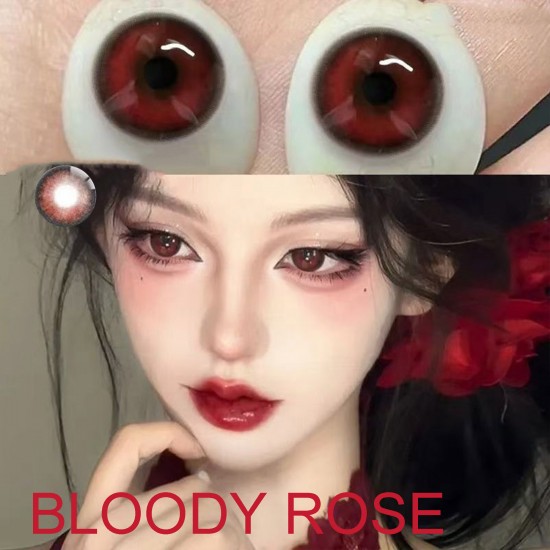 A-BLOOD ROSE RED COSPLAY COLOR CONTACT LENS  (2PCS/PAIR)