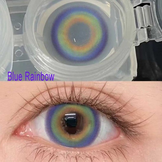 B-BLUE RAINBOW COLOR SOFT CONTACT LENS (2PCS/PAIR)