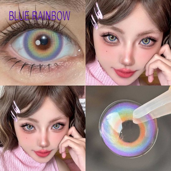 B-BLUE RAINBOW COLOR SOFT CONTACT LENS (2PCS/PAIR)