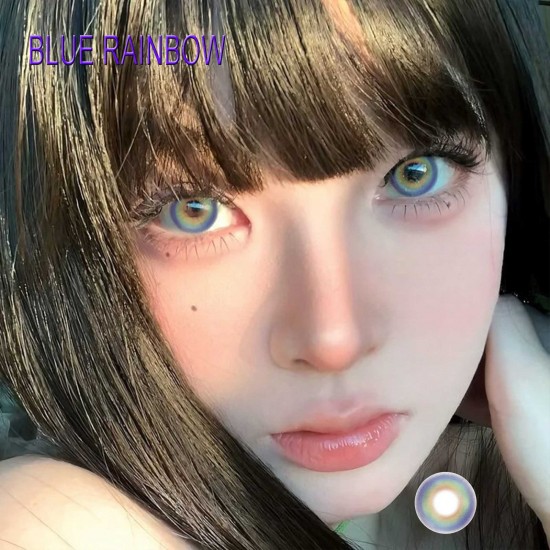 B-BLUE RAINBOW COLOR SOFT CONTACT LENS (2PCS/PAIR)