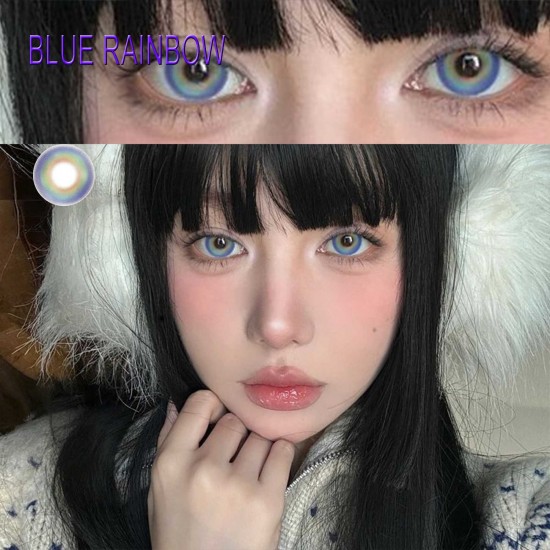 B-BLUE RAINBOW COLOR SOFT CONTACT LENS (2PCS/PAIR)