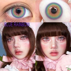 B-BLUE RAINBOW COLOR SOFT CONTACT LENS (2PCS/PAIR)