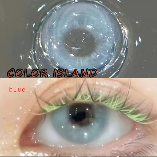 B-COLOR ISLAND BLUE COLOR CONTACT LENS (2PCS/PAIR) B-COLOR ISLAND BLUE COLOR CONTACT LENS (2PCS/PAIR)