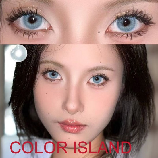 B-COLOR ISLAND BLUE COLOR CONTACT LENS (2PCS/PAIR) B-COLOR ISLAND BLUE COLOR CONTACT LENS (2PCS/PAIR)