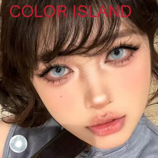 B-COLOR ISLAND BLUE COLOR CONTACT LENS (2PCS/PAIR) B-COLOR ISLAND BLUE COLOR CONTACT LENS (2PCS/PAIR)