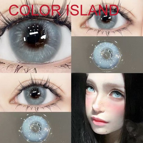 B-COLOR ISLAND BLUE COLOR CONTACT LENS (2PCS/PAIR) B-COLOR ISLAND BLUE COLOR CONTACT LENS (2PCS/PAIR)
