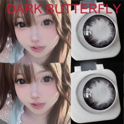 B-DARK BUTTERFLY BLACK COLOR SOFT CONTACT LENS (2PCS/PAIR)