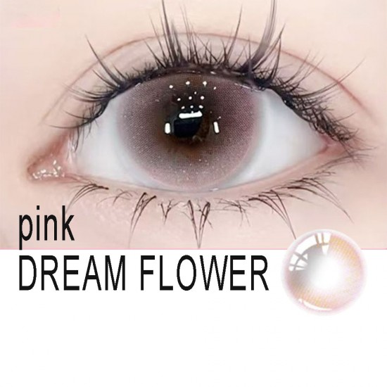 A-DREAM FLOWER PINK COLOR SOFT CONTACT LENS (2PCS/PAIR)
