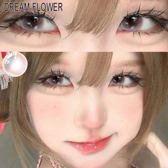 A-DREAM FLOWER PINK COLOR SOFT CONTACT LENS (2PCS/PAIR)