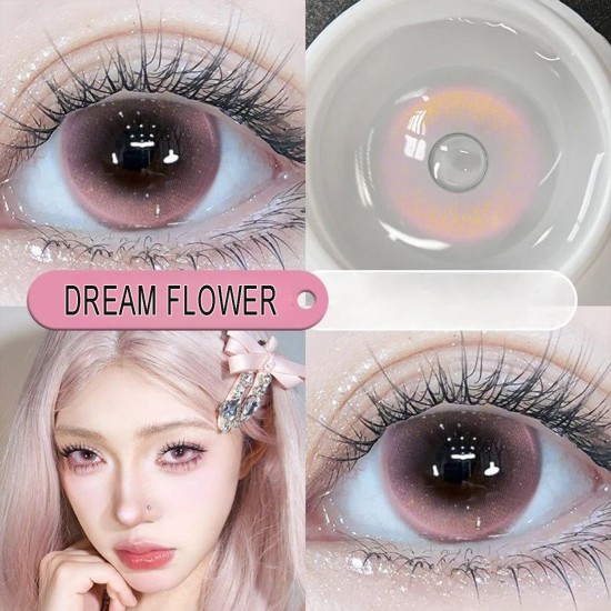A-DREAM FLOWER PINK COLOR SOFT CONTACT LENS (2PCS/PAIR)