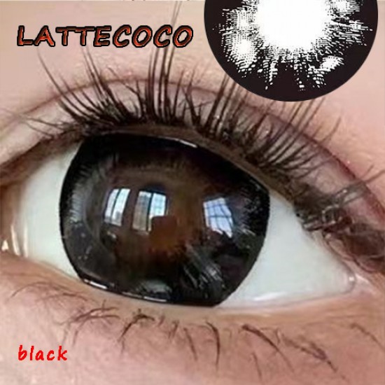 B-LATTECOCO BLACK COLOR SOFT CONTACT LENS (2PCS/PAIR)