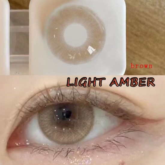 B-LIGHT AMBER BROWN COLOR CONTACT LENS (2PCS/PAIR)