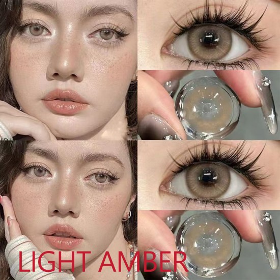 B-LIGHT AMBER BROWN COLOR CONTACT LENS (2PCS/PAIR)