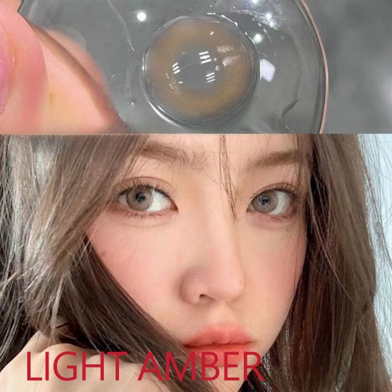 B-LIGHT AMBER BROWN COLOR CONTACT LENS (2PCS/PAIR)