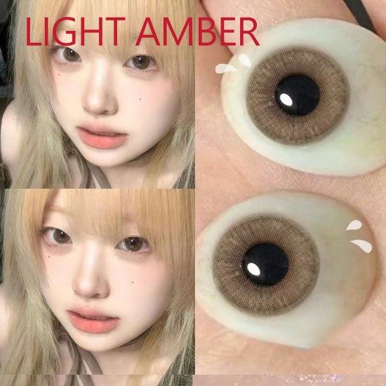 B-LIGHT AMBER BROWN COLOR CONTACT LENS (2PCS/PAIR)