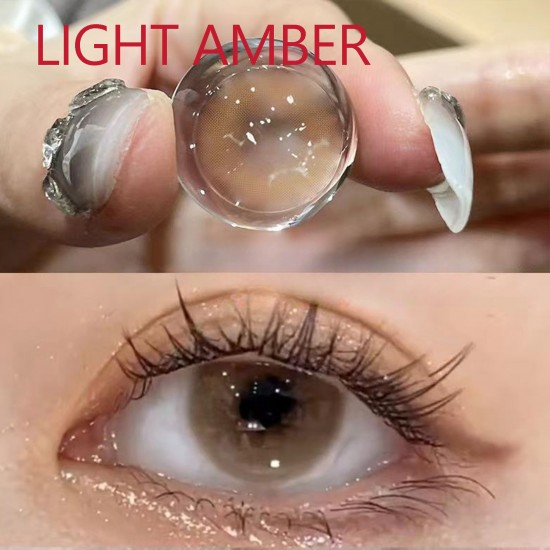 B-LIGHT AMBER BROWN COLOR CONTACT LENS (2PCS/PAIR)