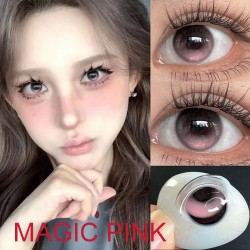 B-MAGIC PINK BLACK COLOR CONTACT LENSES  (2PCS/PAIR)