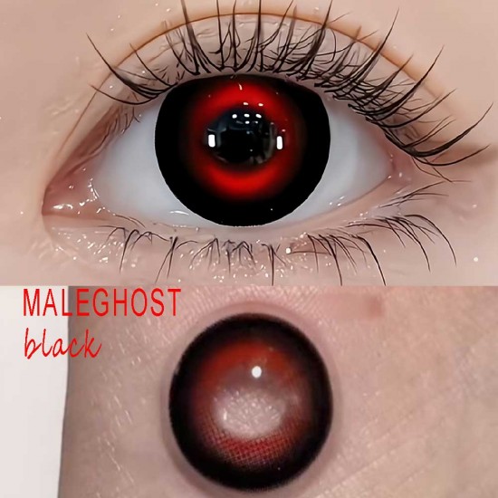 A-MALEGHOST BLACK COLOR SOFT CONTACT LENS (2PCS/PAIR)