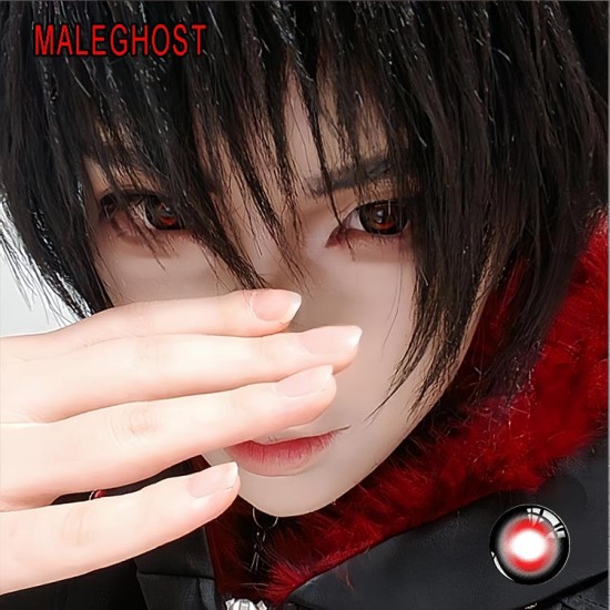 A-MALEGHOST BLACK COLOR SOFT CONTACT LENS (2PCS/PAIR)