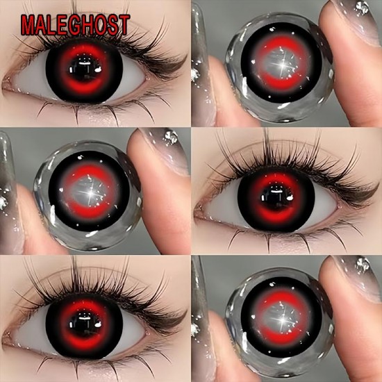 A-MALEGHOST BLACK COLOR SOFT CONTACT LENS (2PCS/PAIR)