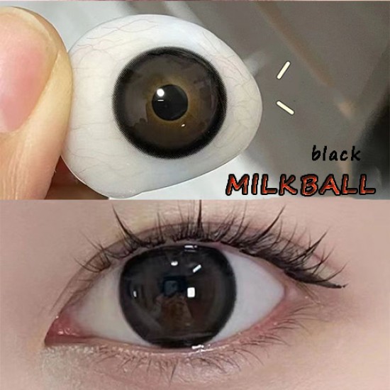 B-MILKBALL BLACK COLOR SOFT CONTACT LENS (2PCS/PAIR)