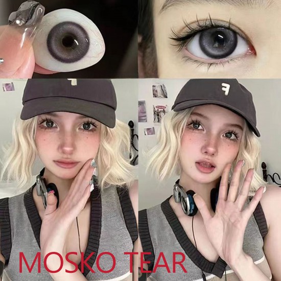 B-MOSKO TEAR GRAY COLOR SOFT CONTACT LENS (2PCS/PAIR)