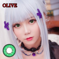 A-CL363 OLIVE GREEN COSPLAY COLOR CONTACT LENS (2PCS/PAIR)