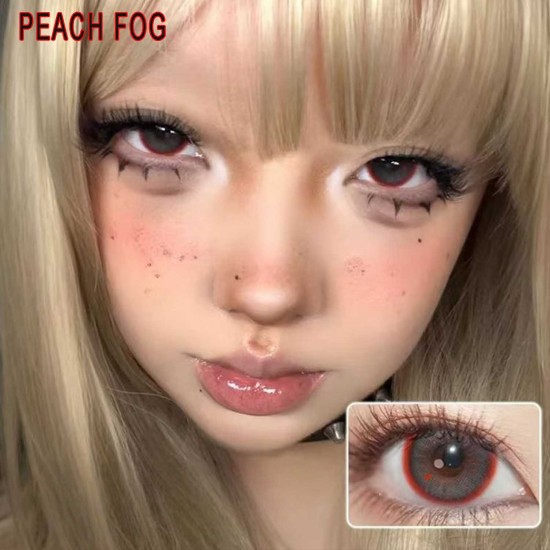 B-PEACH FOG RED COLOR SOFT CONTACT LENS (2PCS/PAIR)