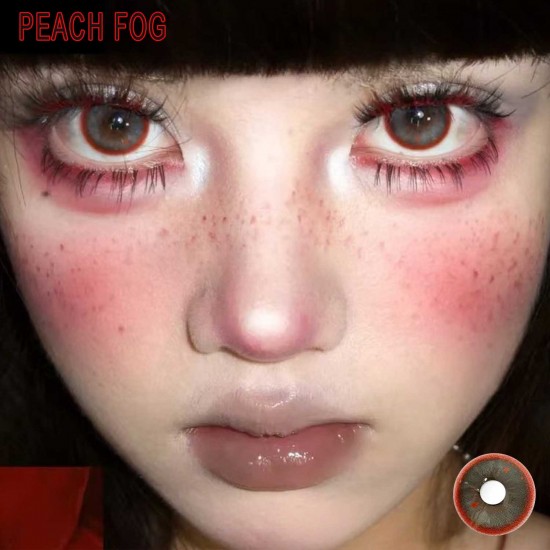 B-PEACH FOG RED COLOR SOFT CONTACT LENS (2PCS/PAIR)