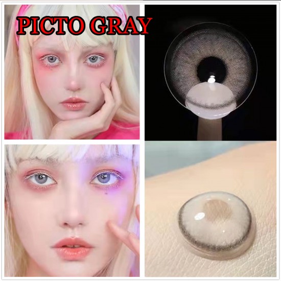 B-PICTO GRAY COLOR SOFT CONTACT LENS (2PCS/PAIR)