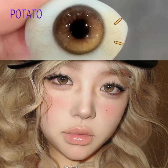 B-POTATO BROWN COLOR SOFT CONTACT LENS (2PCS/PAIR)