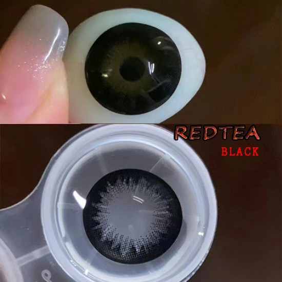 B-REDTEA BLACK COLOR SOFT CONTACT LENS (2PCS/PAIR)